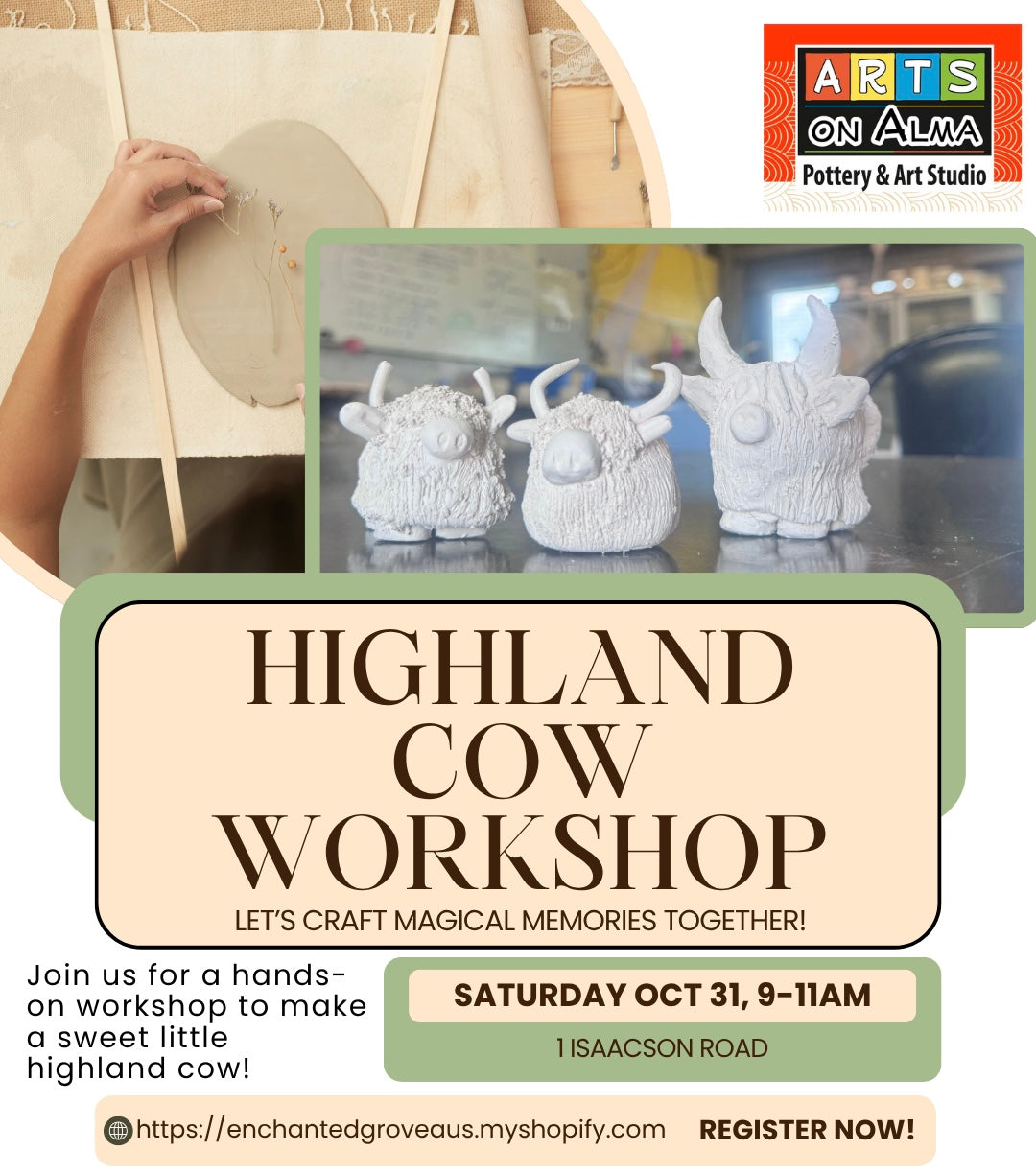 Highland Cow Pottery Workshop