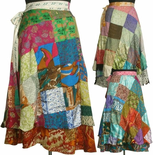 Silk Patchwork Skirt